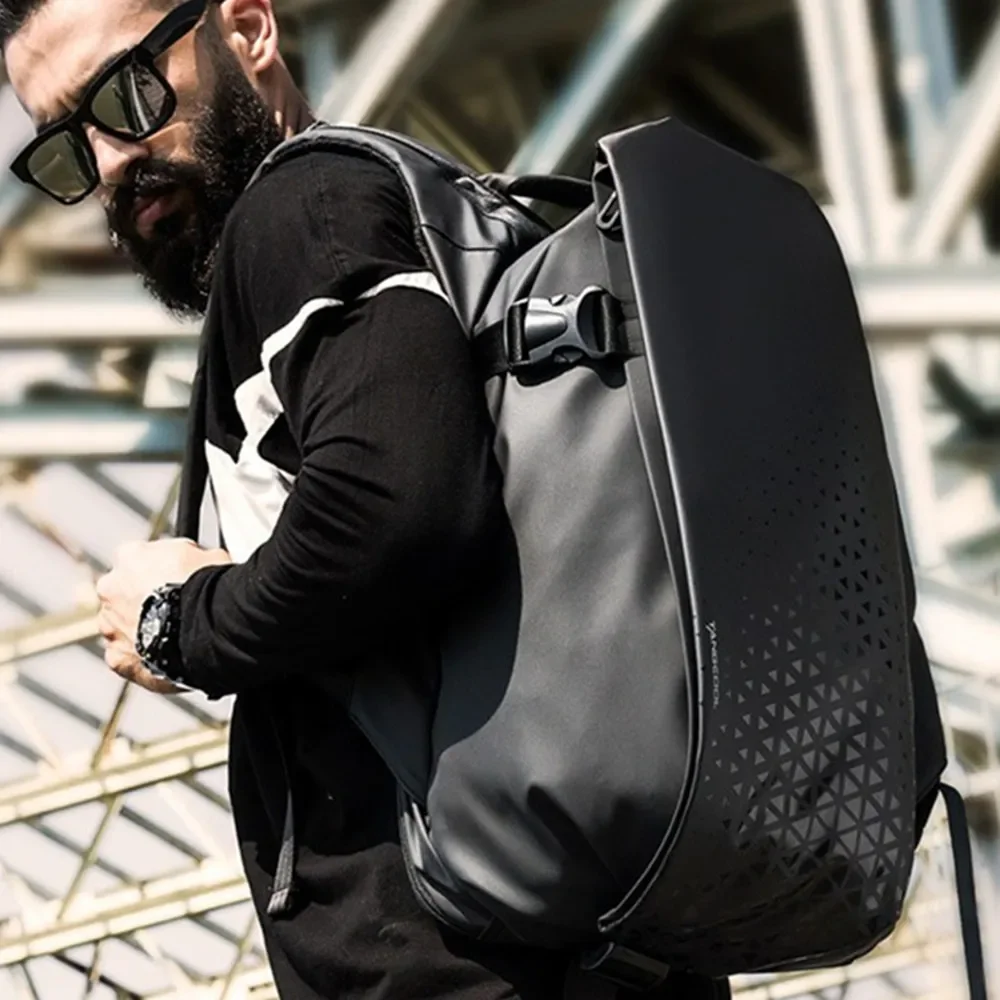 Mochila masculina de alta qualidade, 17 espaços, viagem de fim de semana, repelente de água, bolsa para laptop, computador de negócios, mochila escolar masculina