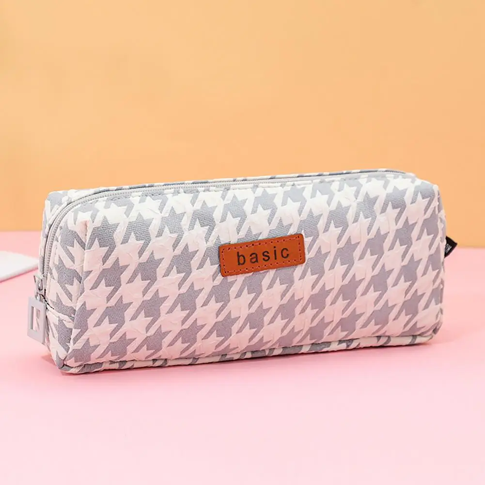 حقيبة أقلام رصاص مقاومة للماء ذات سعة كبيرة مع إغلاق بسحاب ، حامل ممحاة القلم ، حقيبة قرطاسية للمكتب والمنزل