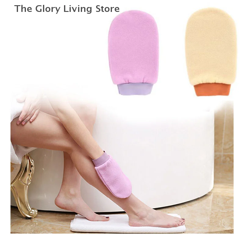 Shower Spa Exfoliator Two-sided Bath Glove Body Cleaning Scrub Dead Skin Removal