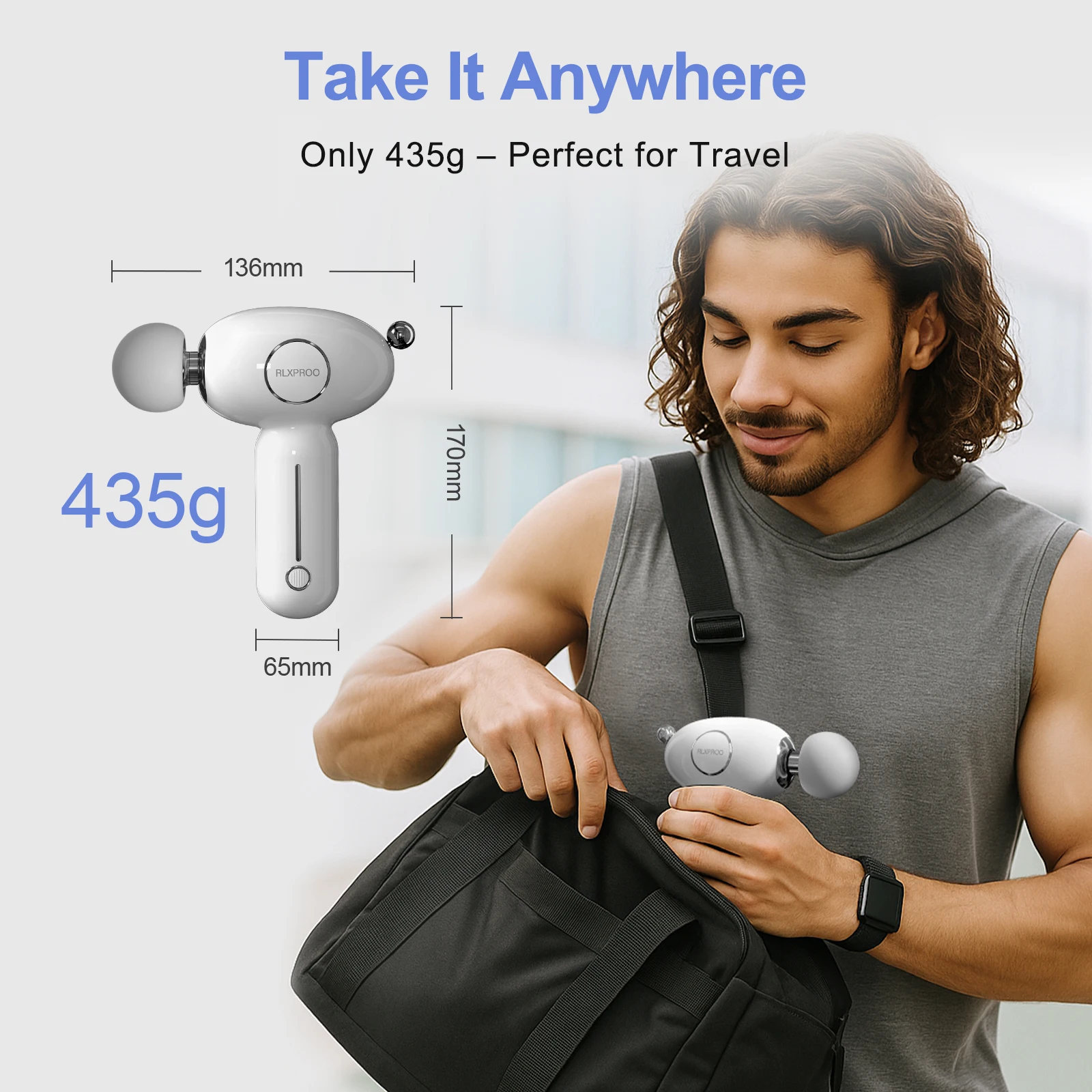 Massagepistool Deep Tissue, mini elektrische spierstimulator met warmte, handheld percussie-massageapparaat ontspannen, cadeaus voor mannen vrouwen