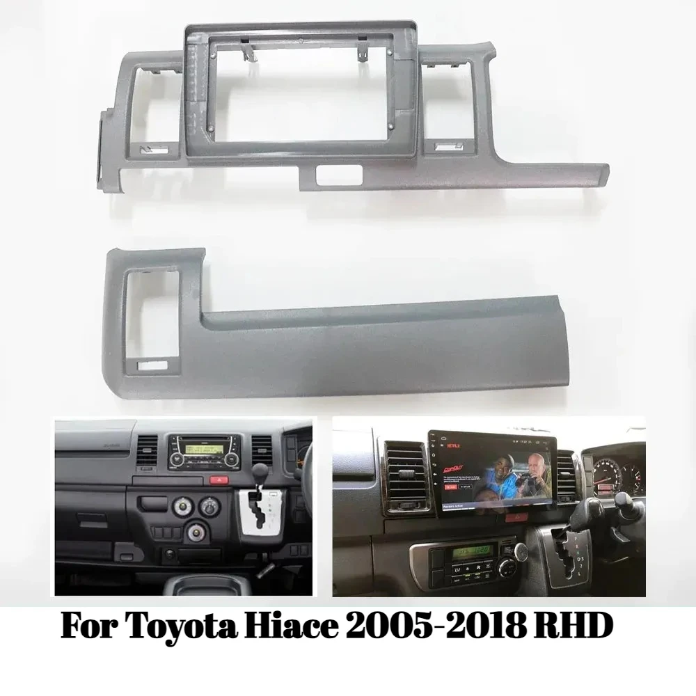

Для Toyota Hiace 2005-2018 RHD 10-дюймовый Android автомобильный радиоприемник, лицевая панель, большой экран, аудиоустановка, комплект приборной панели