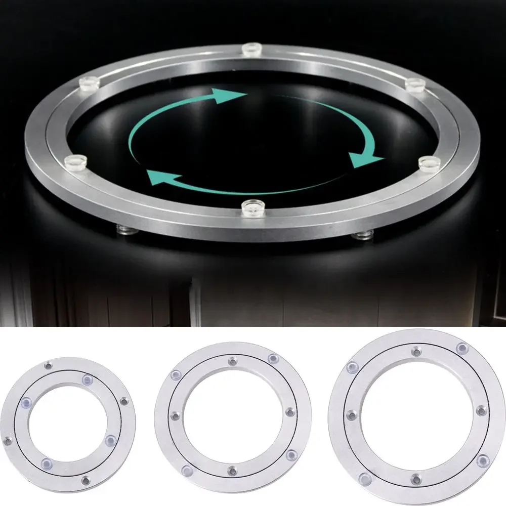 Aluminum Table Turntable Smooth Quiet Effortless Access Rotating Bearing Base Large Load Bearing Rust Resistant