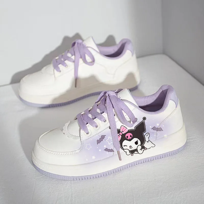 Anime Hello Kitty Kids Sneakers Kawaii Kuromi My Melody Cinnamoroll Cosplay Sports Shoes Cartoon White Shoes Kids Birthday Gift