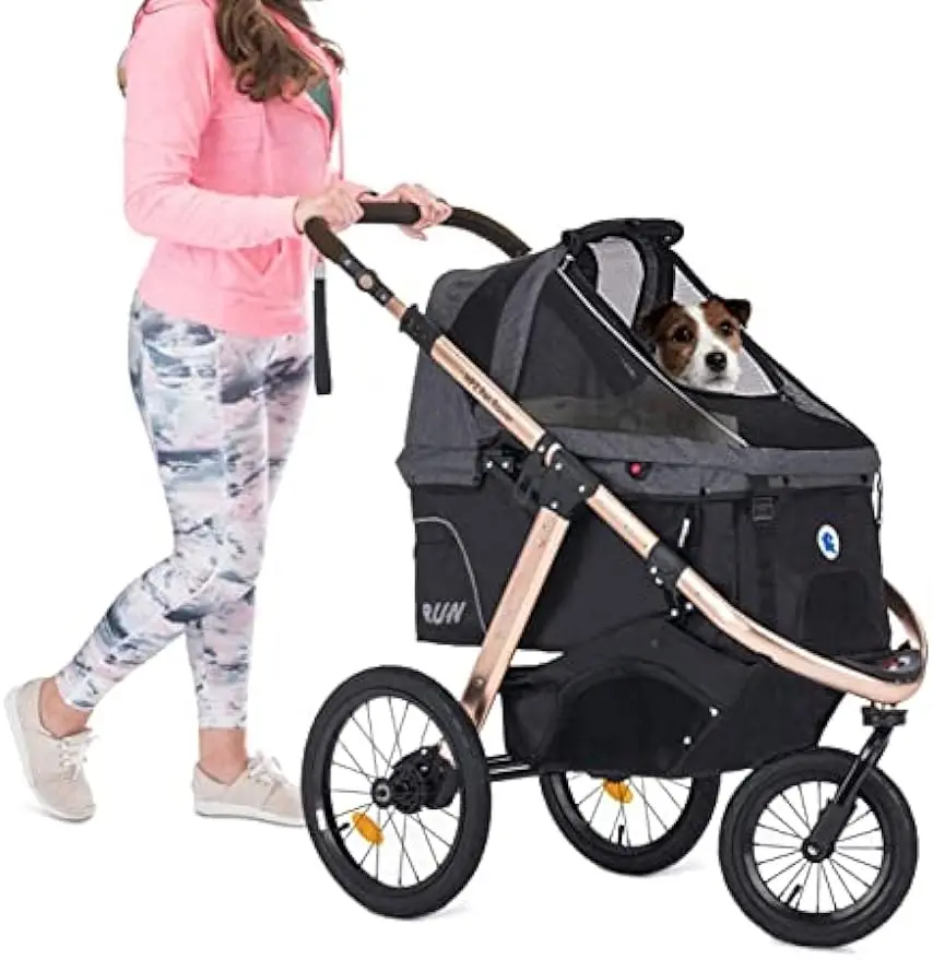 Pet Rover Run Performance Jogging Sportwagen Met Comfortabele Rubberen Wielen/Rits-Less Entry/1-Hand Snelle Vouw