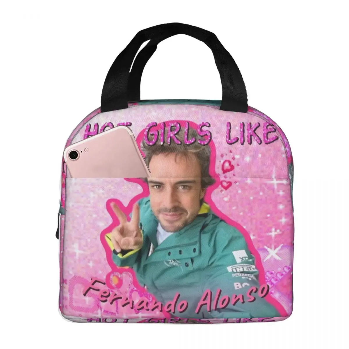 Fernando Alonso Insulated Lunch Bag for Men Women Food Bag Portable Cooler Thermal Lunch Boxes For Travel