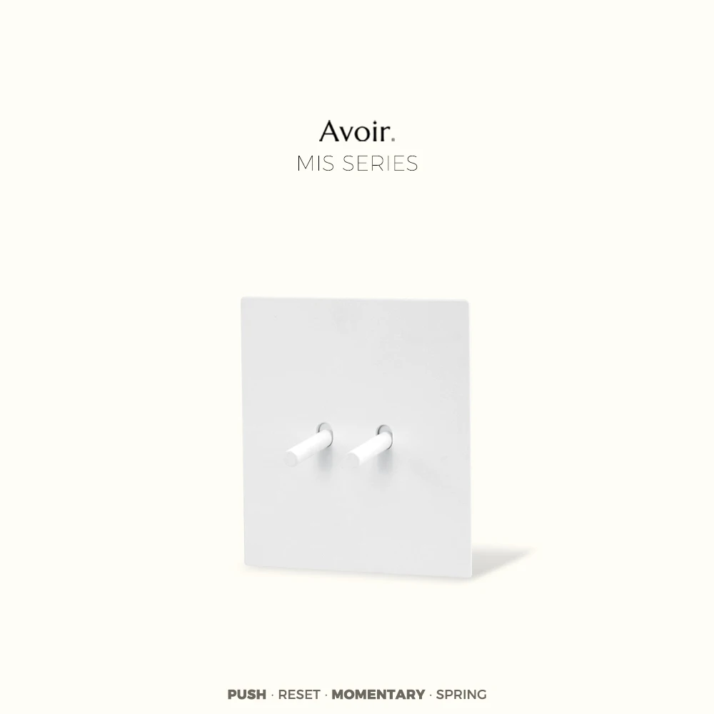 

Avoir White Metal Panel Reset Switches Vintage Spring Switches Retro Push Button Momentary Switch Dimmer 220V Wall Outlet Socket
