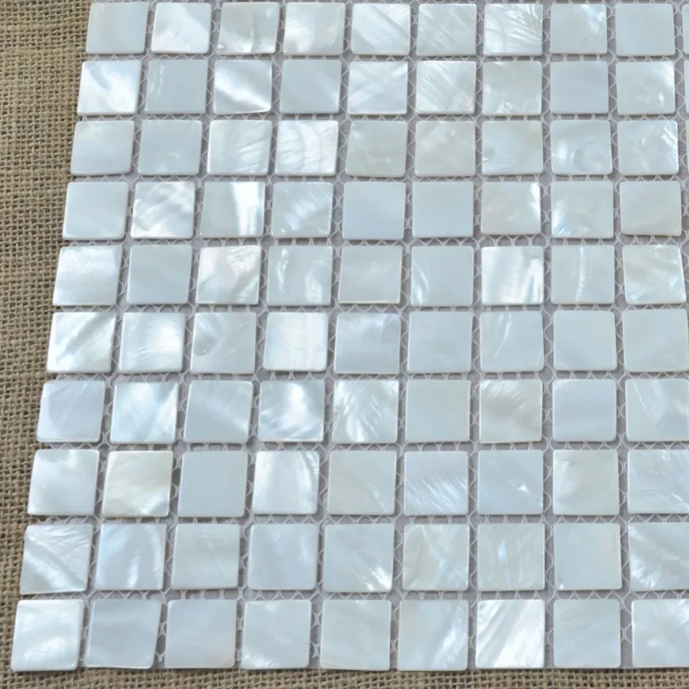 

White Mother of pearl shell mosaic tiles for bathroom shower DIY Cabinet table tope cover Home imporvment