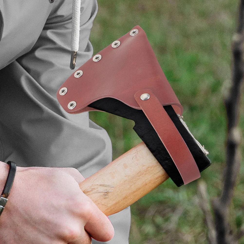 

Axe Protective Cover Thick Hatchet Sheath Camping Outdoor Axe Case Snap Button Easy Carry Belt Hatchet