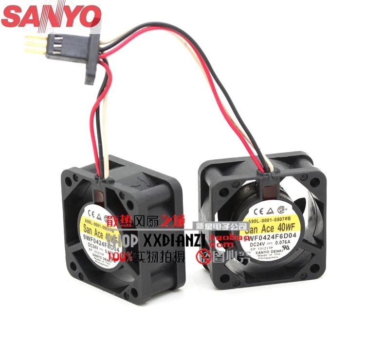 

For Sanyo 9WF0424F6D04 DC 24v 4020 waterproof cooling fan