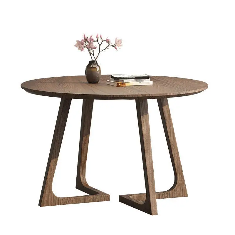 Household Nordic All-solid Wood Small Round Table, Restaurant And Homestay Round Dining Table, Cafe Outdoor Round Coffee Table A