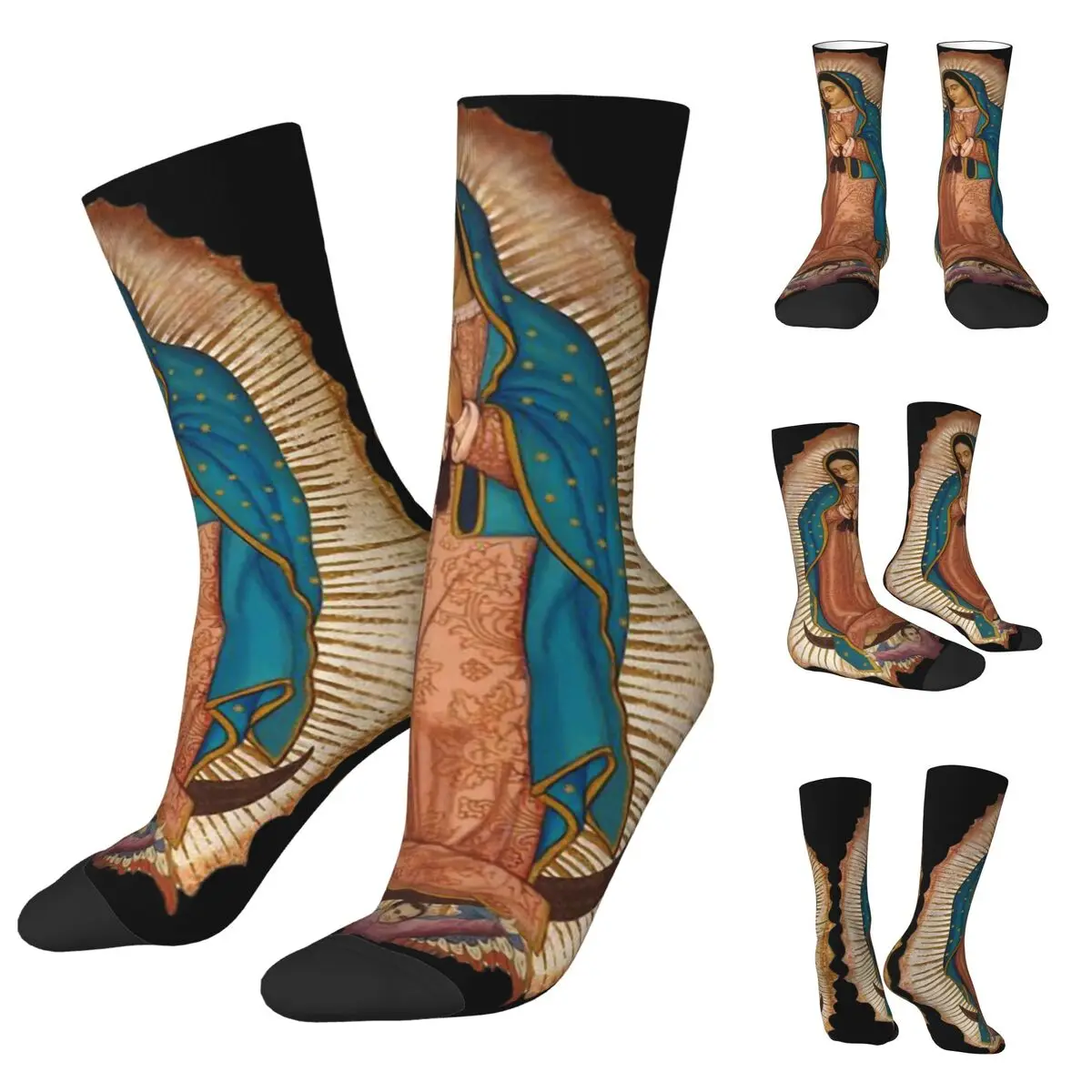 

Lady Of Guadalupe Virgin Mary cosy Unisex Socks,Warm Happy 3D printing Socks,Street Style Crazy Sock