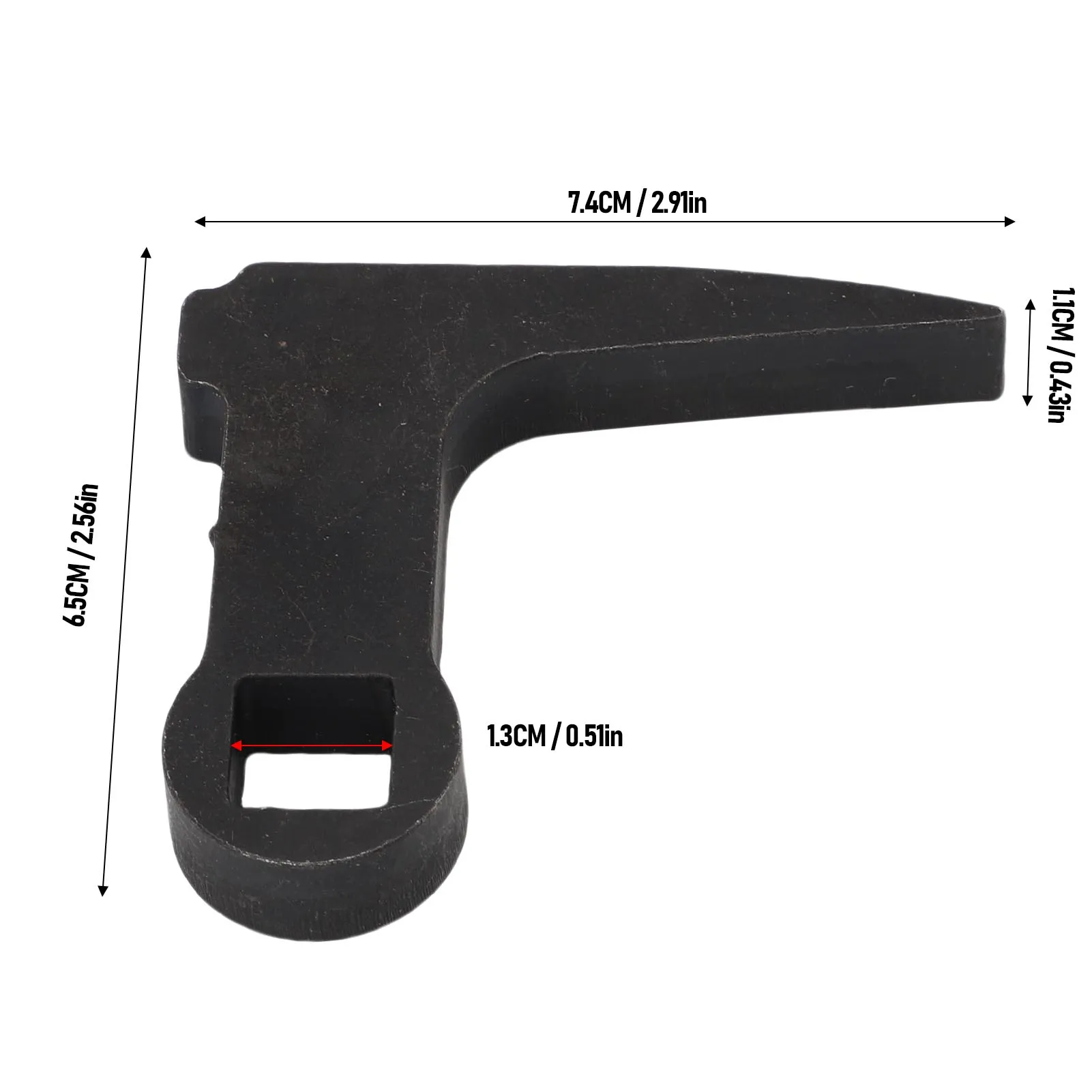 1/2In Hole 90° L‑Shaped Pry Bar Wrench Adapter Head, Aftermarket Replacement For Narrow‑Space Car Repair