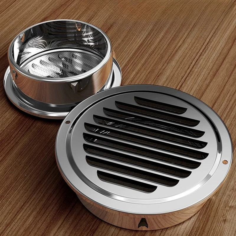 Stainless Steel Exterior Wall Air Outlet Vent Grille 100-150mm Round Duct Cap Air Ventilation Cover Hole Plug Ventilation System image 2