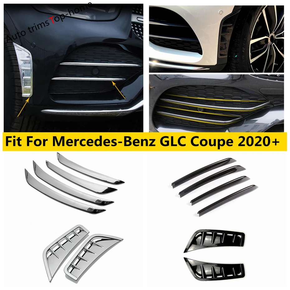 

Front Bumper Fog Light Lamp Eyelid Stripes Air Inlet AC Vent Cover Trim Car Accessories For Mercedes-Benz GLC Coupe 2020 2021