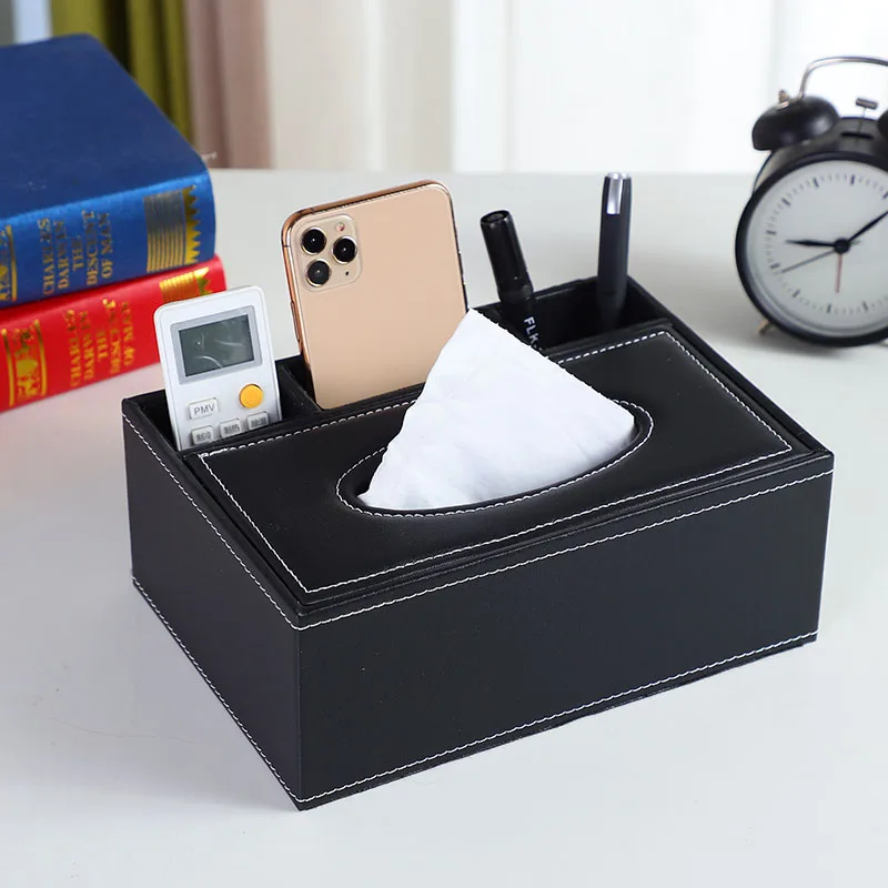 

Nordic Luxury Tissue Box Leather Dispenser Portable Modern Napkin Holder Handkerchief Box Desk Organizer Car Tissue Holder