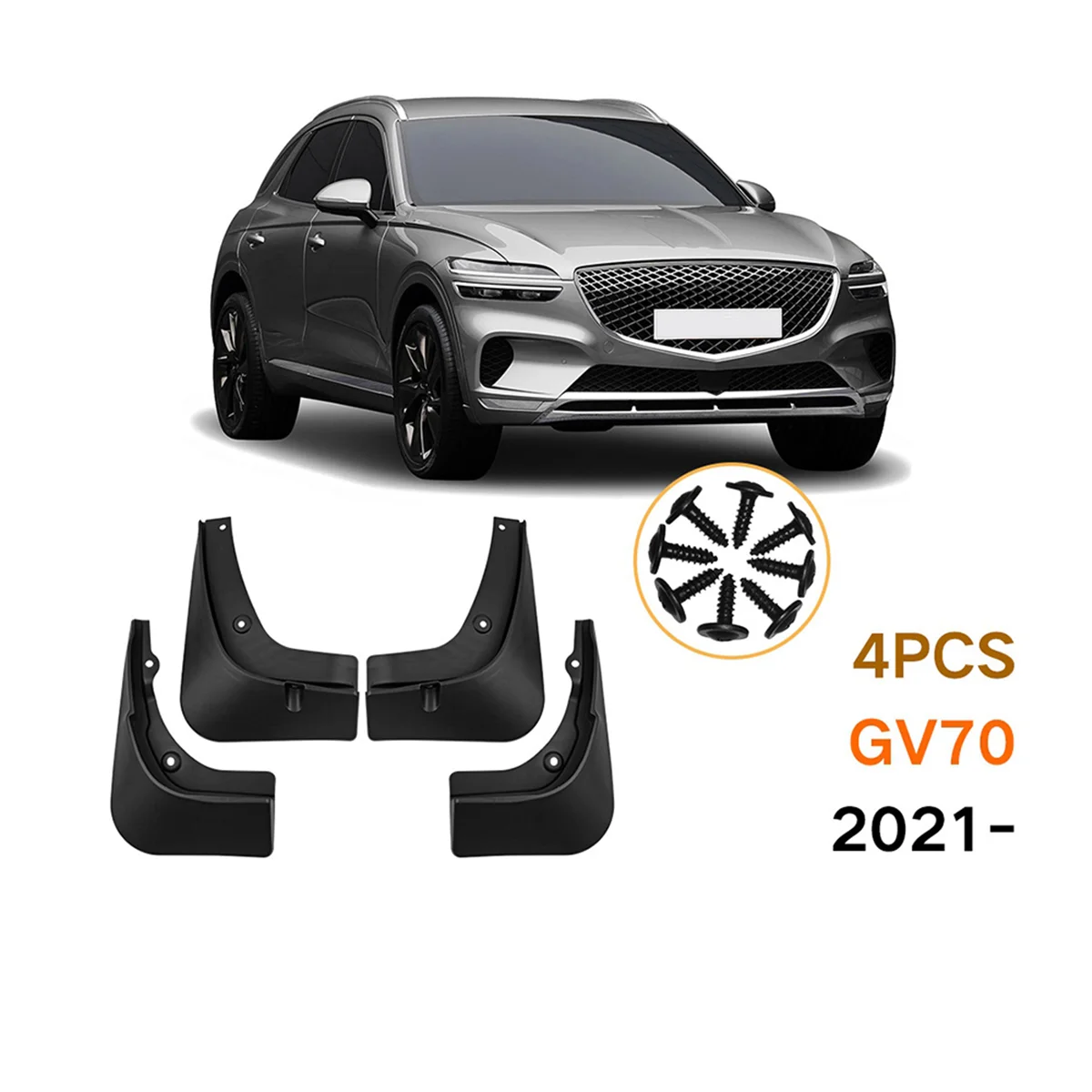 Car Mudguards Mud Flap Flaps Splash Guards Fender Protector Cover Trim for Genesis GV70 2021-2023 Car Accessories