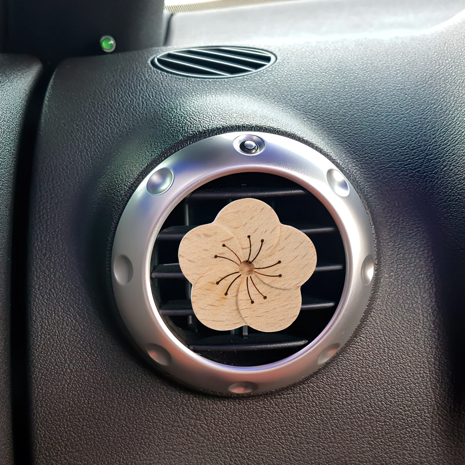 

3 Pcs Car Vent Clips Set Plum Blossom Black Walnut Beech Wood Air Freshener Dashboard Decorations Car Interior