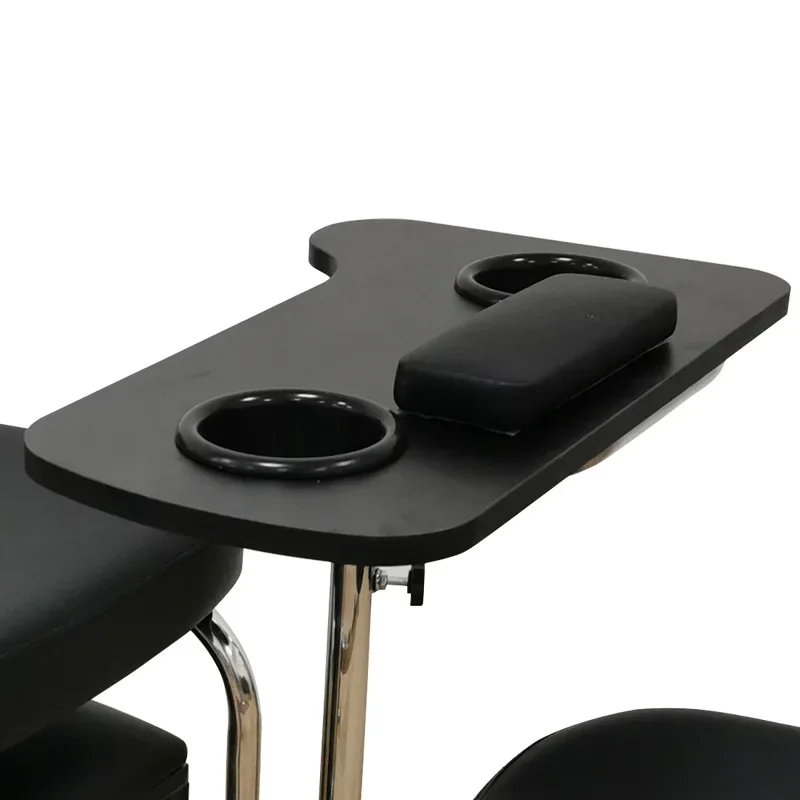 Luxury Salon Equipment Furniture Package Manicure Table Nail Desk Chair Throne Pedicure Chairs Clear Black Top Metal Wood