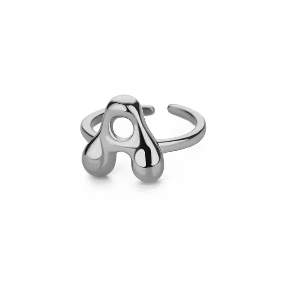 26 initials Rings for women Gold Color Stainless Steel Open Rings 2024 Trend Female Finger Waterproof Ring Jewelry Gift anillos