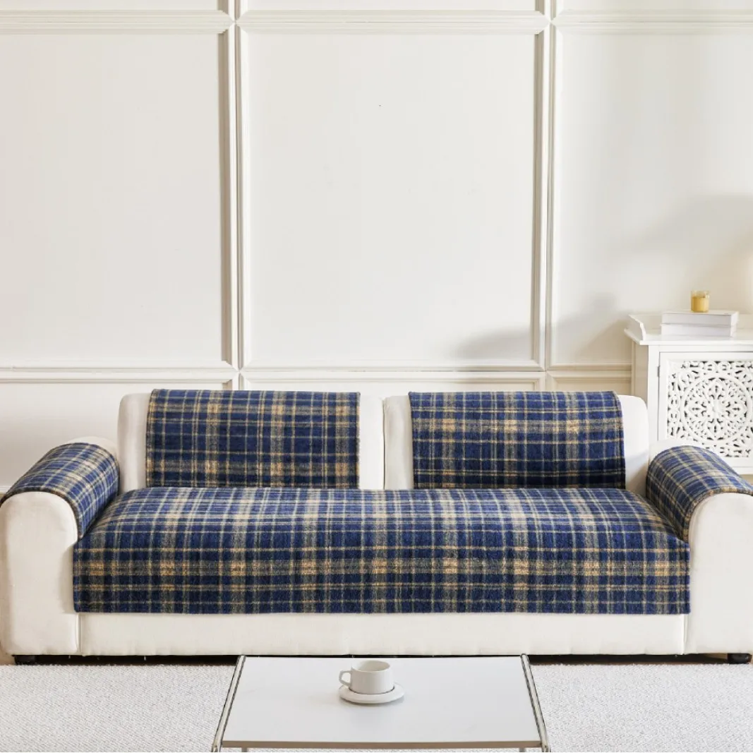 Plaid Sofa Cover Non-Slip Anti-dirty Cats Dogs Couch Seat Pets Kids Sofa Pad Universal Slipcover for Living Room Home Decor