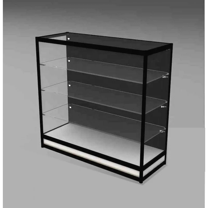 Customized. Aluminum Frame Retail Shop Glass Display Counter LED Lockable Smoke Shop Glass Showcase