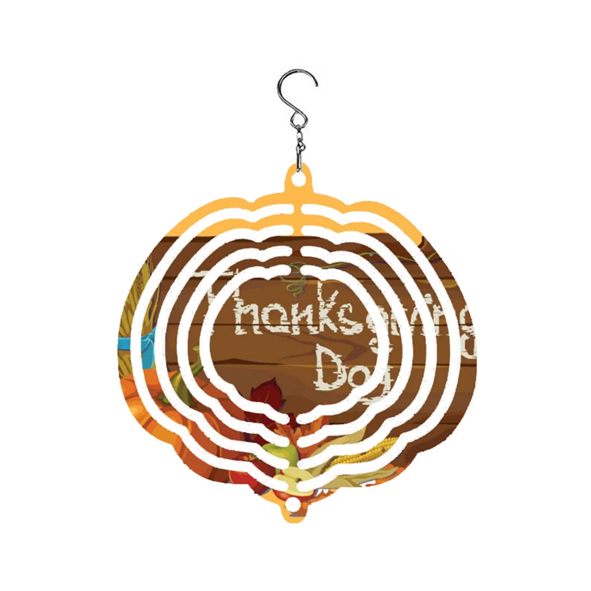 

Thanksgiving Series Wind Power White Coated Aluminum Plate Double-Sided Printing Heat Transfer Wind Chime Turntable