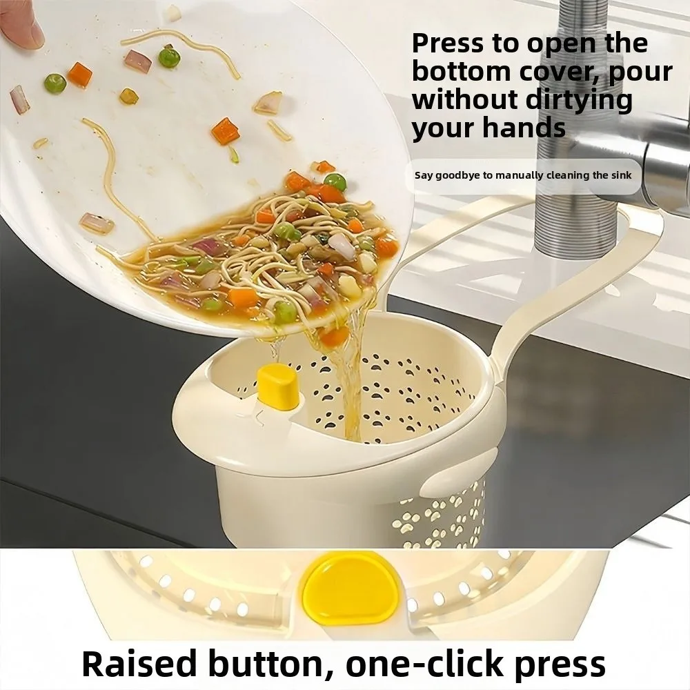 Creative Sink Hanging Strainer Basket Punch-free Openable Bottom Cover Kitchen Garbage Filter Detachable Quickly Drain