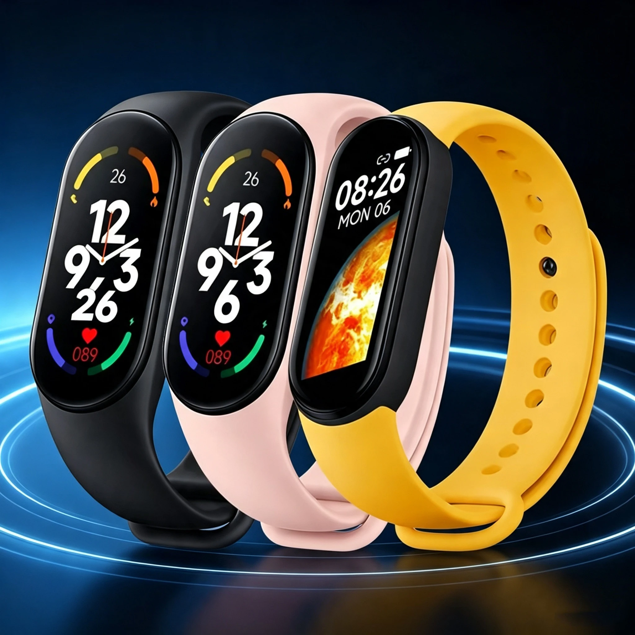 Smart Band Watch M7 Men Women Silicone Heart Rate Smart Band Varied Dial Fitness Tracker Fitness Sport Bracelet For Android HW12