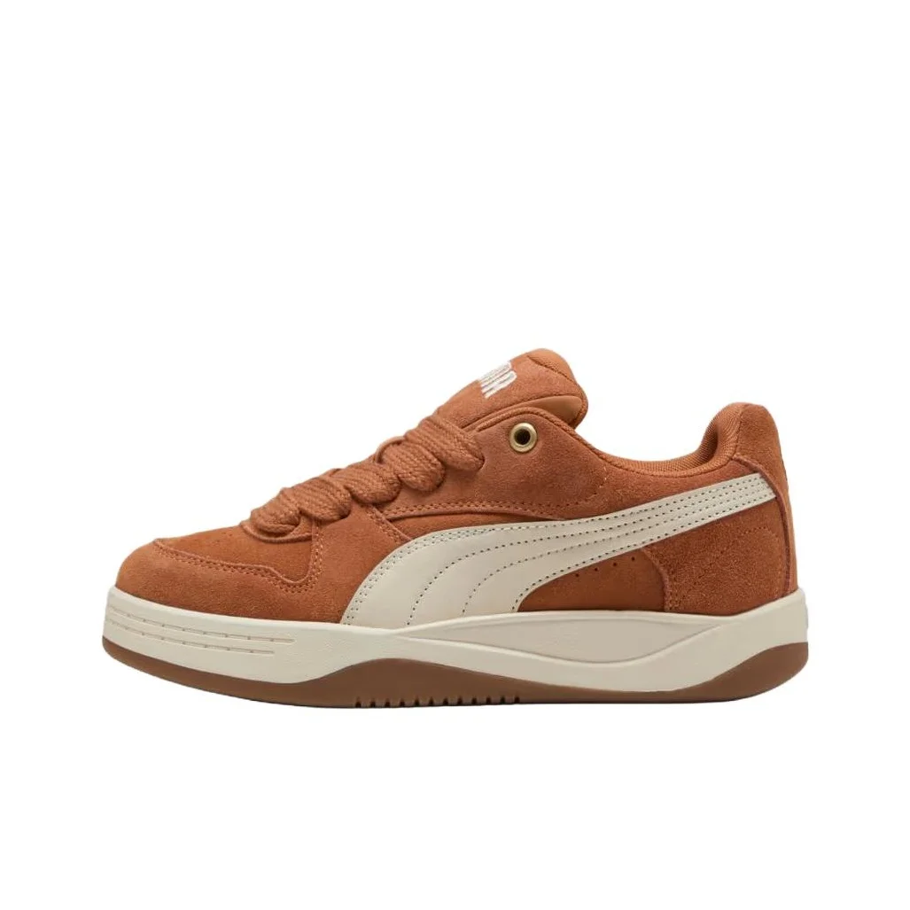 Chaussures de skate PUMA Park Luna en cuir pour femme, couleur caramel brun