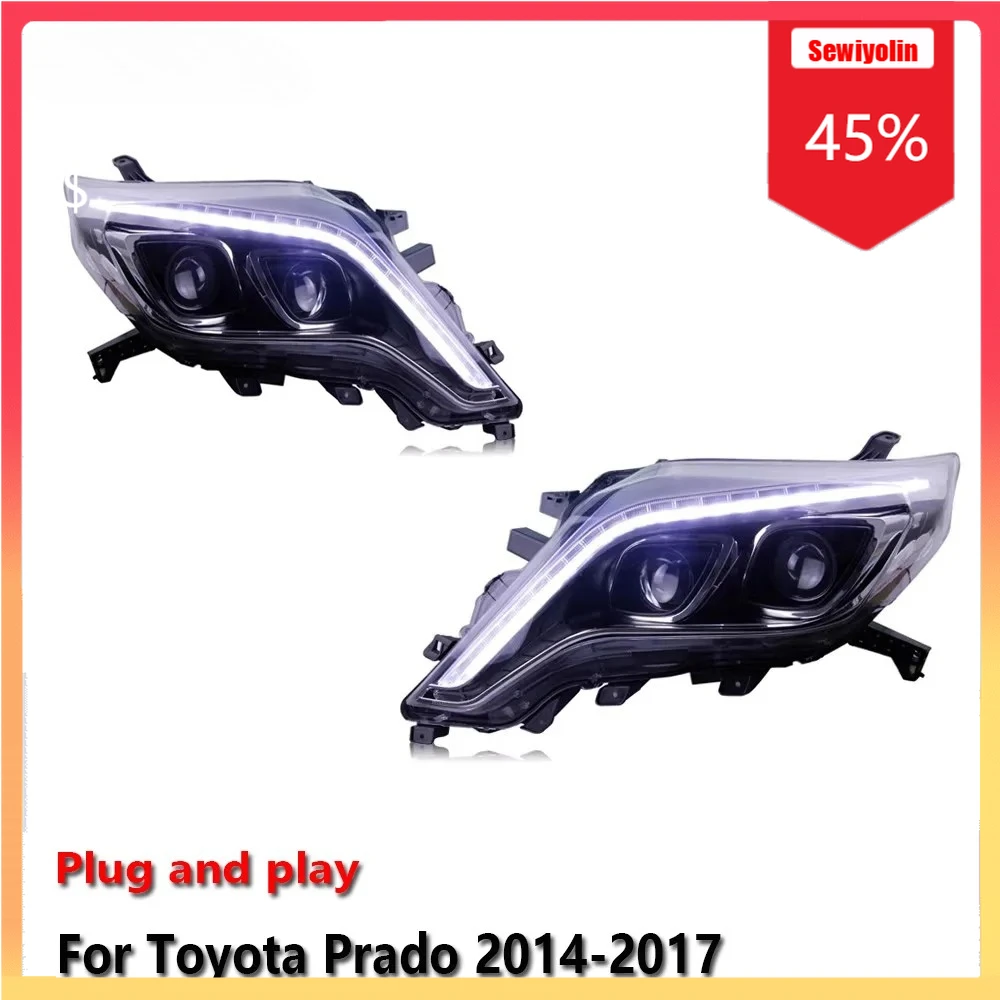 

Car LED Headlight Automobile Parts For Toyota Prado 2014-2017 Fog DRL Brake Turn Signal Lamp Plug and Play