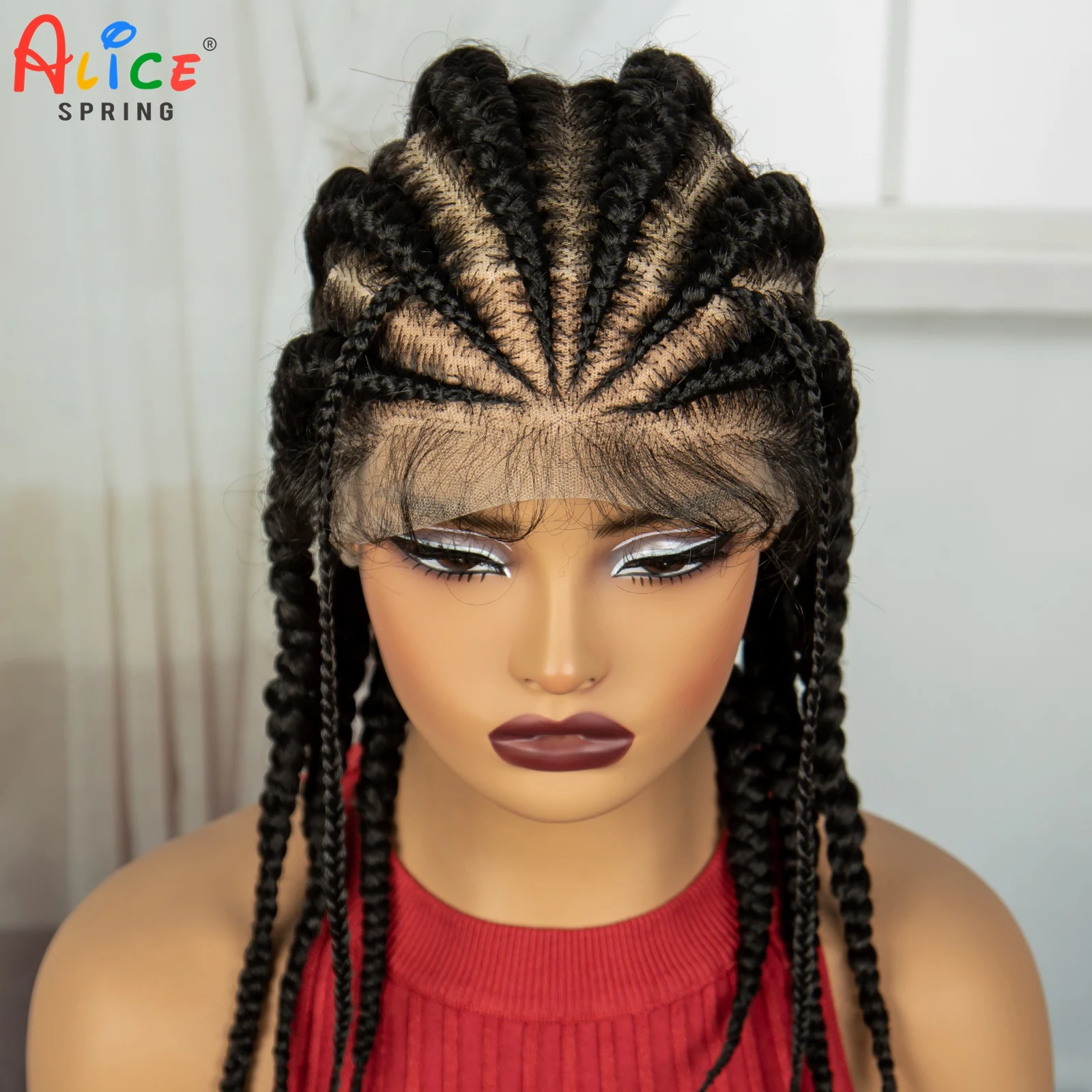 18 Inch Cornrow Braided Wigs Synthetic Full Lace Braids Wigs For Black Women Transparent Lace Front Braided Wigs With Baby Hair