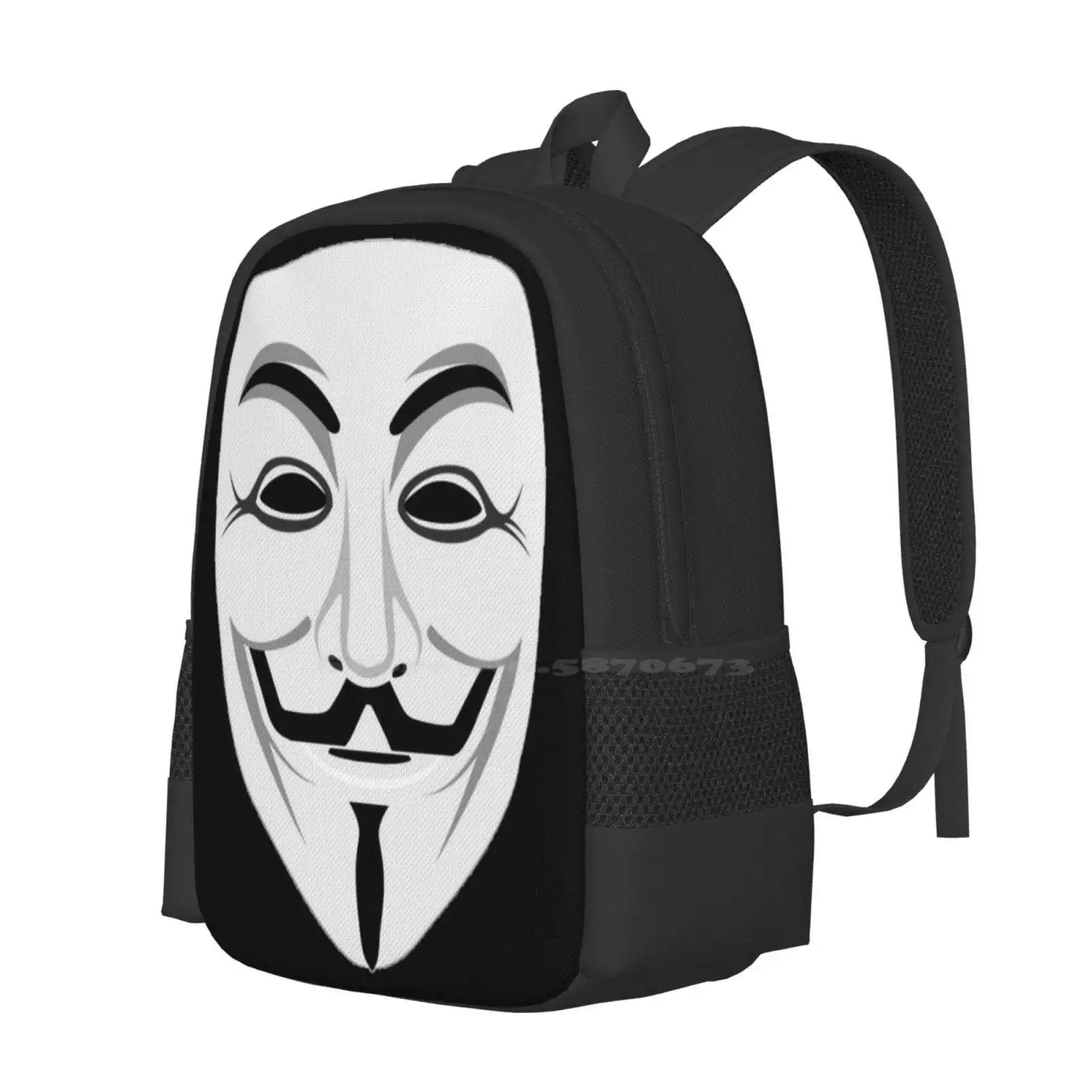 Guy Fawkes School Bags Travel Laptop Backpack Guy Fawkes V For Vendetta Anonymous Hacker Protest 5Th November Remember Gun