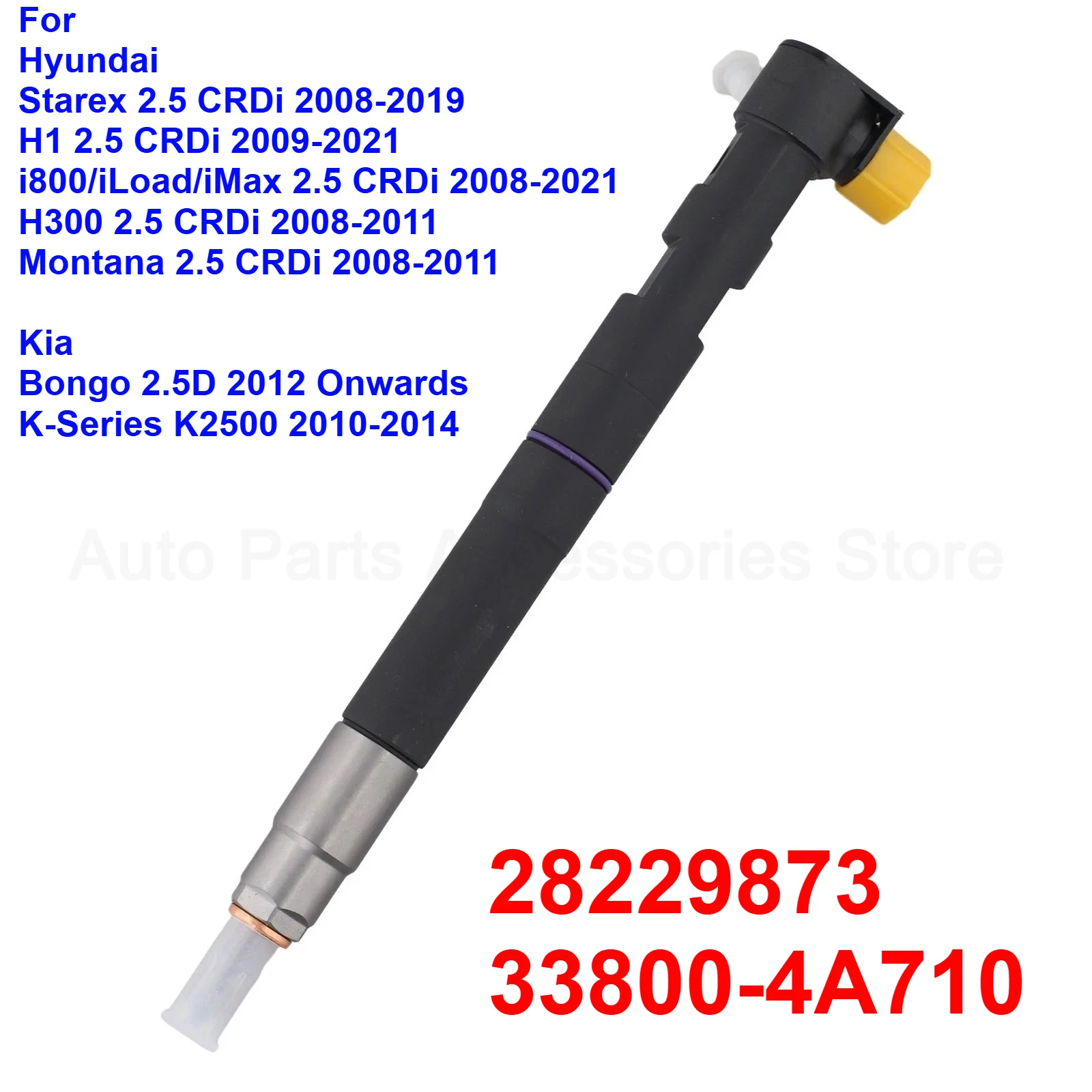 

For KIA Bongo K2500 Hyundai Starex H1 i800 iLoad 2.5 CRDi Euro5 D4CB WGT 2008-2021 New Diesel Fuel Injector 33800 4A710 28229873