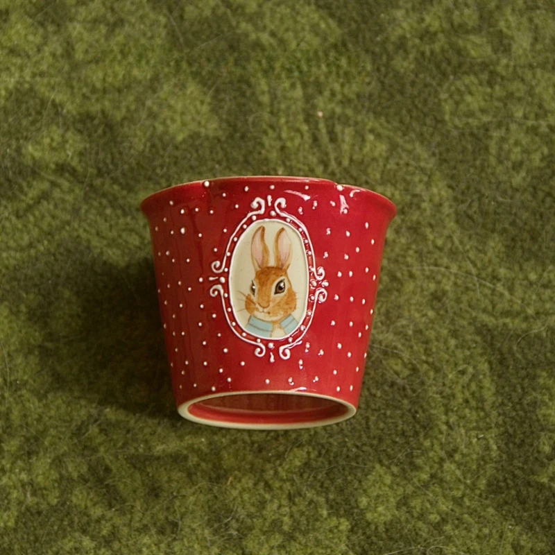 European fairy tale style relief rabbit ceramic cup 250ml mug home afternoon tea coffee cup drinking ceramic cup Christmas gift