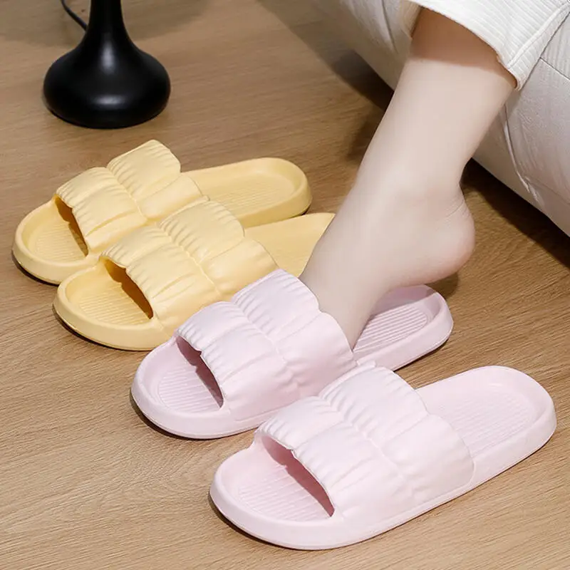 Soft Cloud EVA Candy Color Indoor Slippers Women Summer 2026 Non Slip Light Weight Home Slippers Couple's Plus Size House Slides