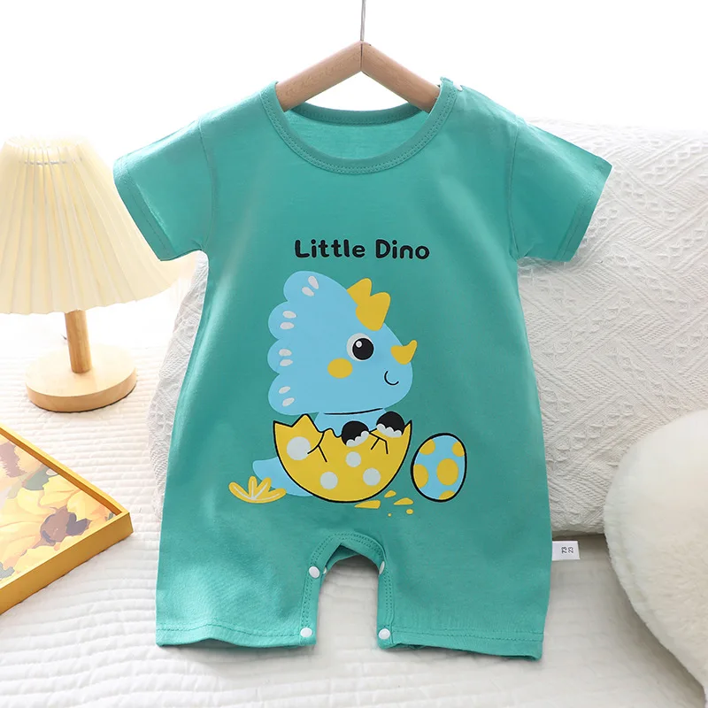 2024 Infant Toddler Crawling Clothes Cotton Summer Boys Girls Thin Male Baby Female pagliaccetto a maniche corte tutina per bambini