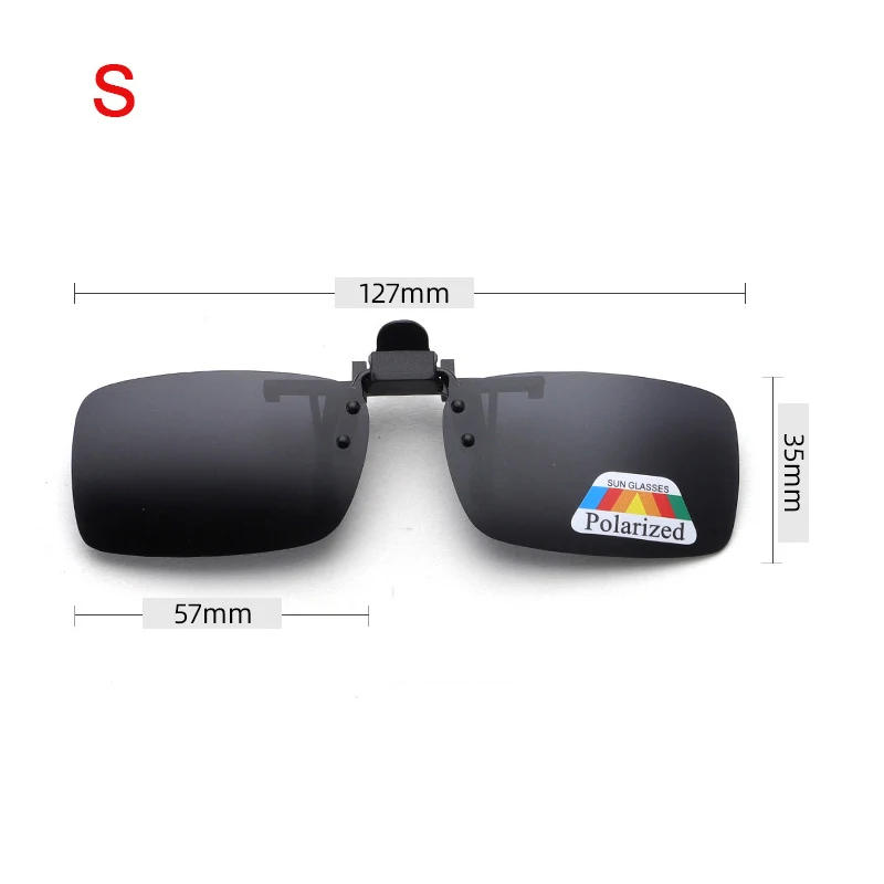 Mirror Gray Flip Up Clip on Sunglasses Outdoor Fishing Metal Night Vision Driving UV400 Women Glasses Men Square Polarized Lens