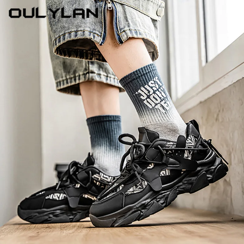 

Oulylan Trending Breathable Leisure Anti-slip Sneakers Men Summer Outdoor Running Shoes Wear-resistant Versatile Sports Footwear