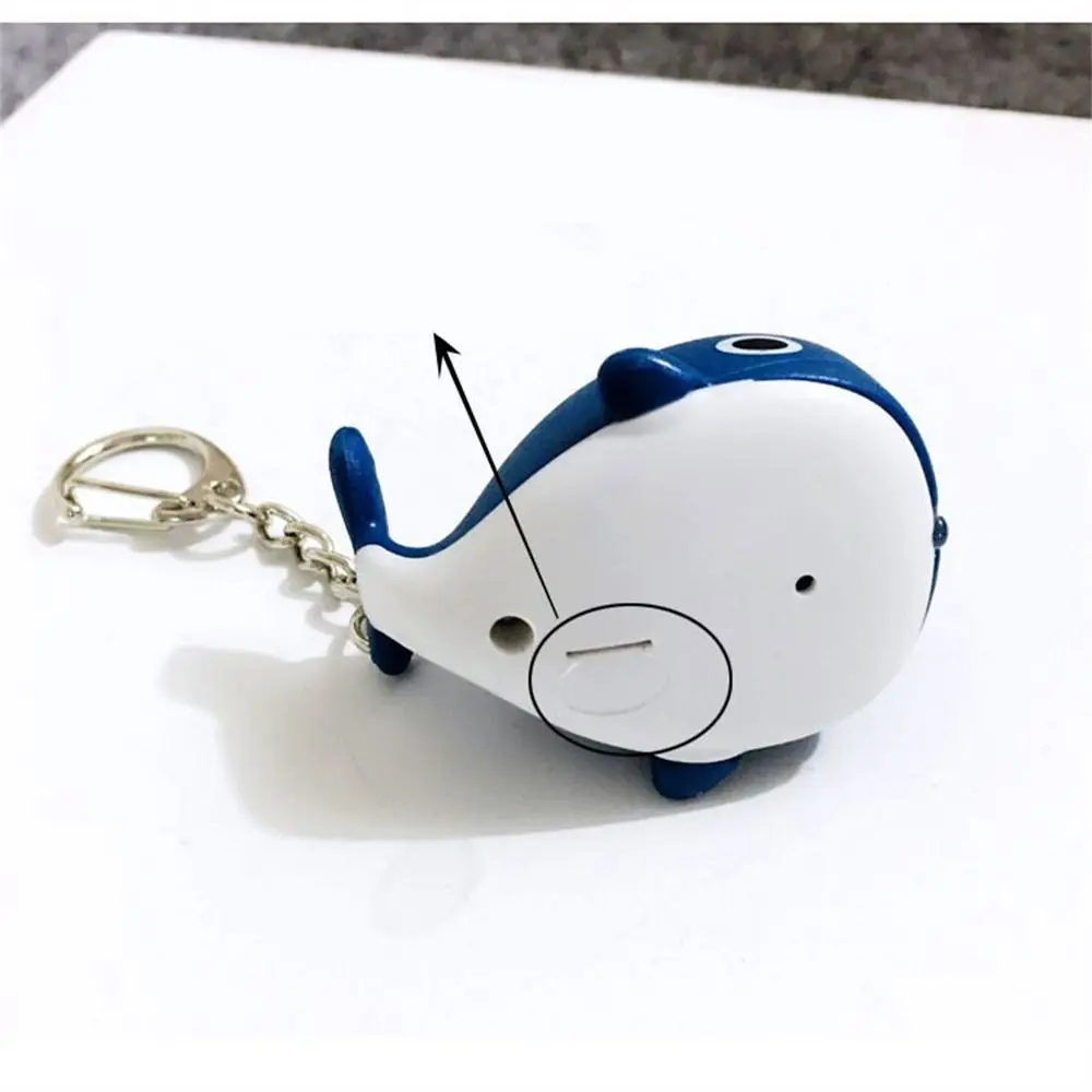 Jewelry Sounds Light Sea Whale Keychain with Sound Flashlight LED Whale Keyring Luminous Cartoon Animal LED Keychain