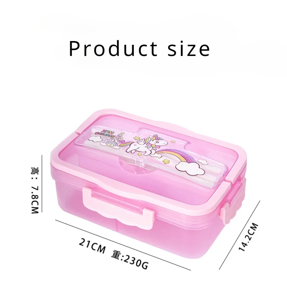 Large Capacity Cute Student Lunchbox with Compartments Bento Microwavable Food Container Leakproof Children\'s Dishes for Babies