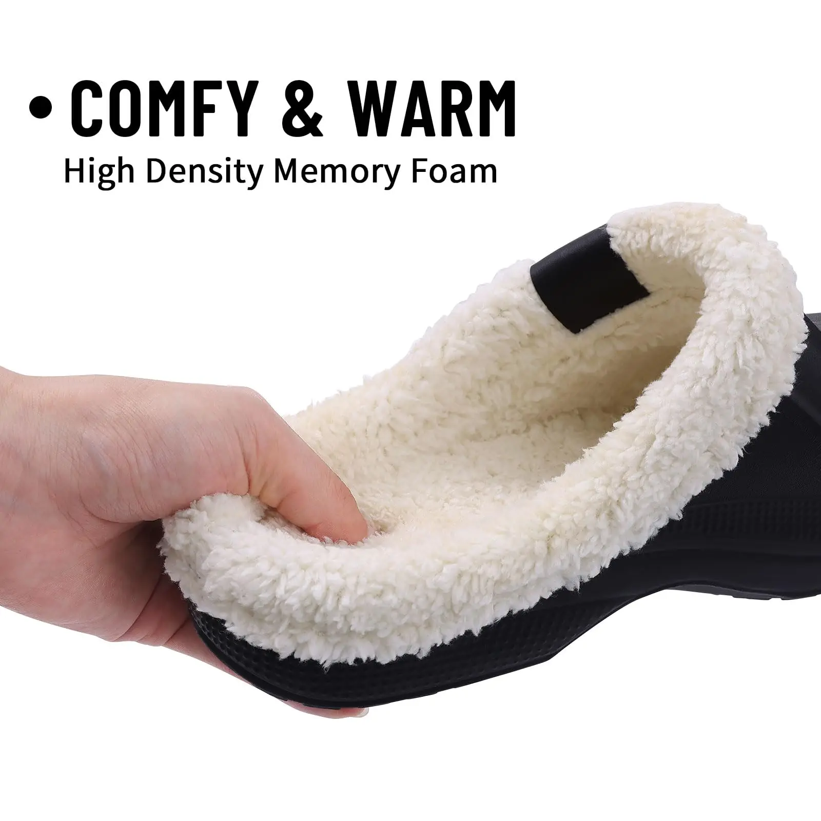 Lächeln Winter Pelz Gefüttert Clogs Frauen Fuzzy Hausschuhe Männer Warme Hausschuhe Erwachsene Outdoor Wasserdichte Hausschuhe Komfort Garten Clogs – Detail 28