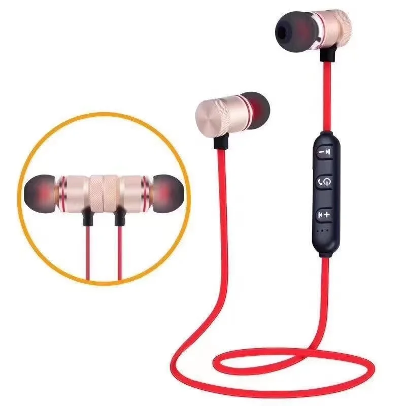 

5.0 Bluetooth Earphone Sports Neckband Magnetic Wireless Stereo Earbuds Music Metal Headphones With Mic For All Phones