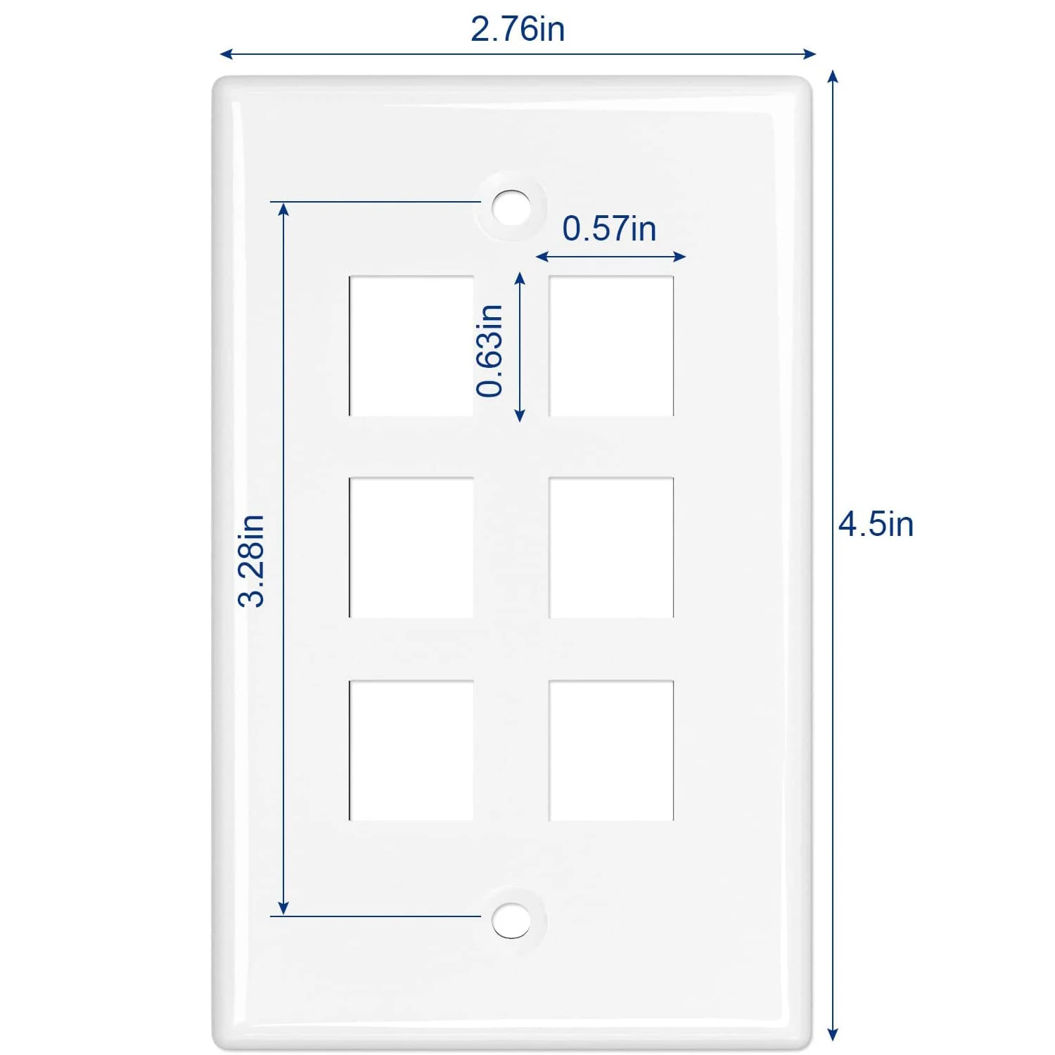 ZoeRax Keystone Jack Wandplatte USA Faceplate, Low-Profile-Ethernet-Wandplatte, Einzel-Gang-Faceplate für Keystone-Koppler – 1 Stück – Detail 3