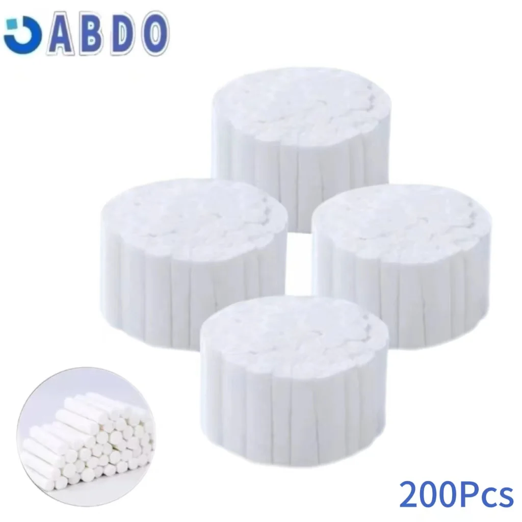 Rollo de algodón quirúrgico para dentista, producto de alta absorción para blanqueamiento Dental, 100% algodón, 200 piezas/4 bolsas