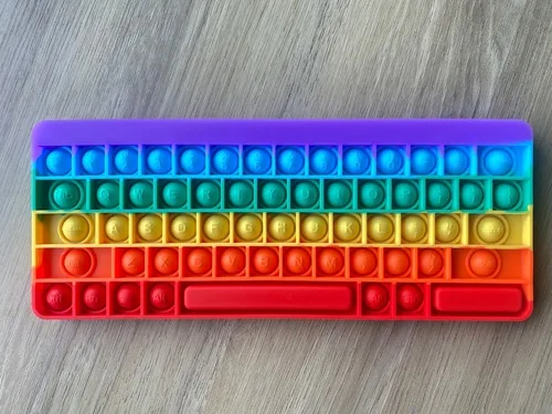 

ZK20 Клавиатура Push Bubble Непоседа Сенсорные игрушки Радуга Popping Силиконовая игровая игрушка Средство для снятия тревоги и стресса Игрушка с аутизмом для детей