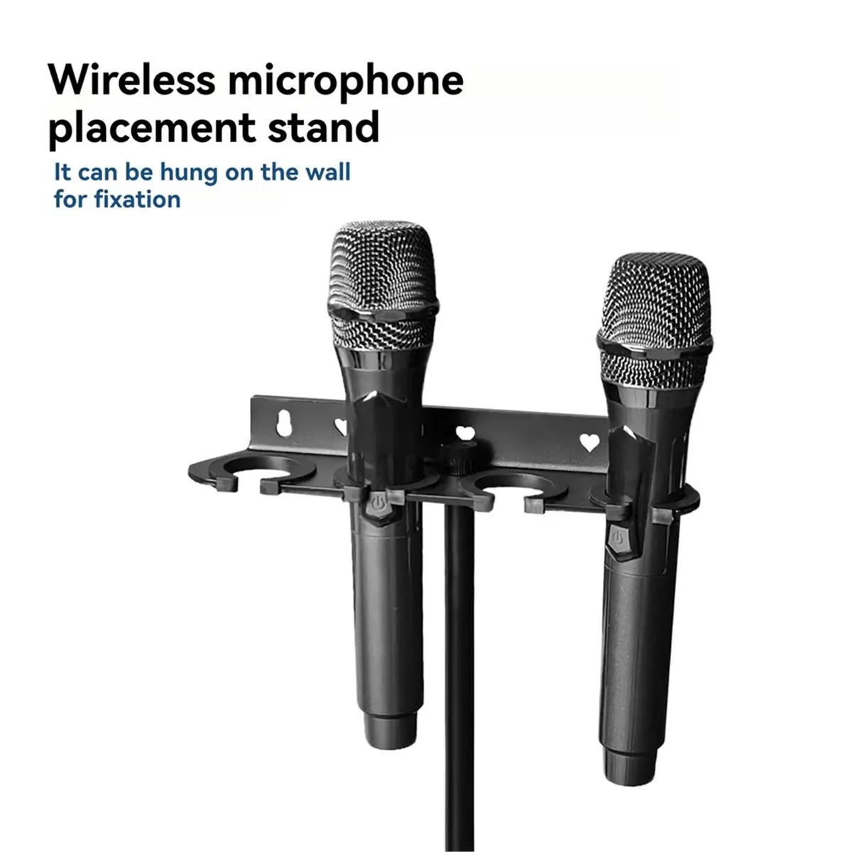 A48U Multi Microphone Holder for Mic Stand Storage Organizer for Handheld Dynamic Wired and Wireless Mics Wall Mount