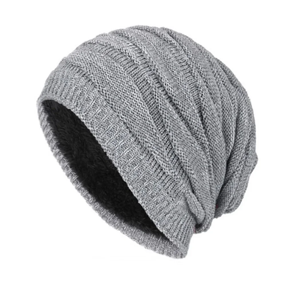 Tide Knitted Woolen Hat Winter Plus Velvet Warm Diamond-shaped Hedging Men's Outdoor Cap