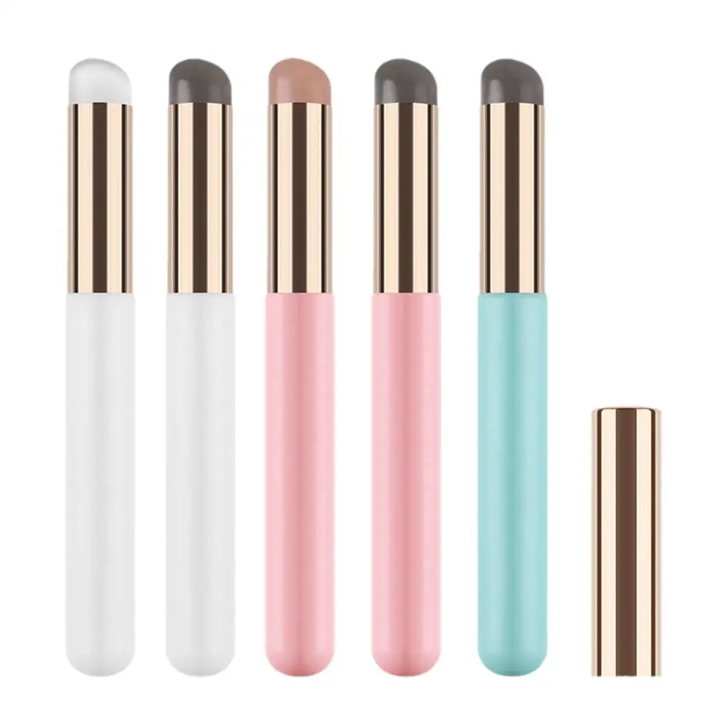 Pinceau Jules en silicone avec couvercle anti-poussière, pinceau rouge à lèvres correcteur, outils de maquillage de beauté portables, élastique doux Q