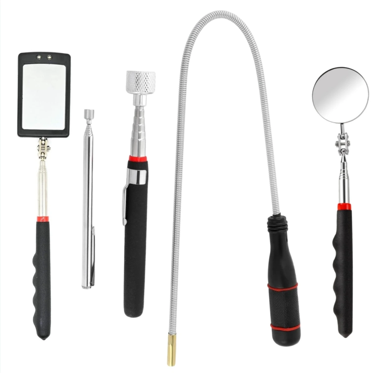 

Telescoping Car Inspection Mechanics Mirror Extendable Telescoping Magnetic Pickup Tools Set
