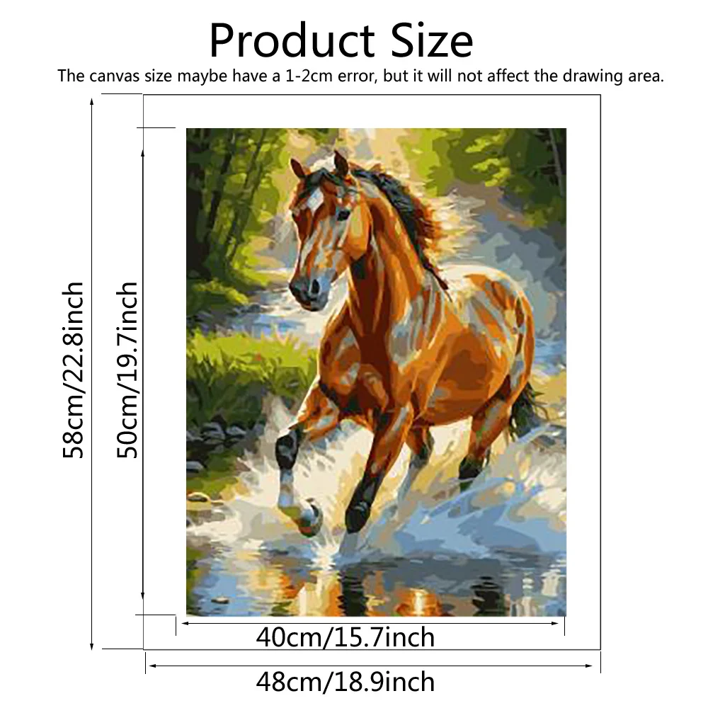 MomoArt Painting Number Kits Horse Coloring By Numbers Animal Art Figure Drawing Picture Artcraft On Canvas Handpainted Gift